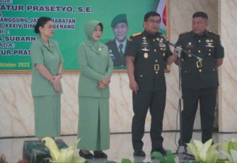 Danrem 064/MY Brigjen TNI Tatang Subarna bersama Dandim 0602/Serang