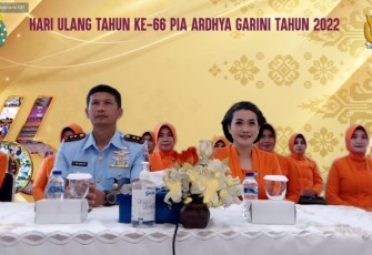 Danlanud Sugiri Sukani Letkol Pnb Supardo Butarbutar saat mengikuti HUT Ke-66 PIA AG secara virtual 