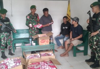 Satgas Yonif 621/Mtg amankan kosmetik ilegal