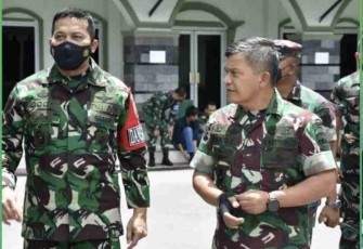 Danrem 023/KS dampingi Pangdam I/BB Tinjau langsung Latihan Posko I Korem 023/KS. Selasa (26/4/2022) 