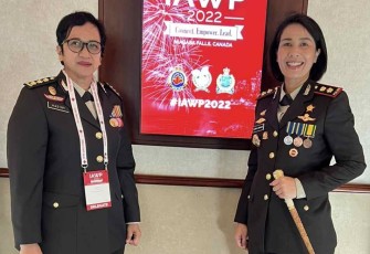 Polwan Polda Jateng saat mengikuti Konferensi Polwan Internasional di Kanada