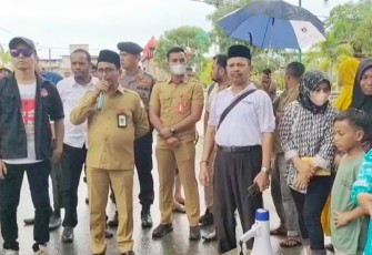 Pj Bupati Aceh Timur, Ir, Mahyuddin, Msi, beserta jajarannya saat memberi sambutan seputar hari HAM.