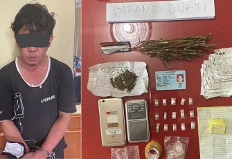 Tersangka dan barang bukti saat diamankan