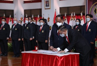 Pengukuhan dan Pelantikan Pengurus Besar (PB) Persaudaraan Shorinji Kempo Indonesia (PERKEMI) Tahun 2022-2026, Rabu (23/03) kemarin. 