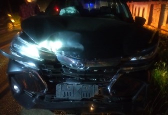 Laka Lantas, kondisi mobil rusak di bagian depan