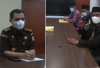 Kepala Bidang Hubungan Antar Lembaga Kejagung RI D.B.Susanto, SH, MH., saat menerima kunjungan AMC, Rabu (20/04/2022).