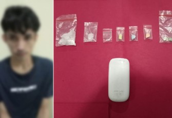 Tersangka dan barang bukti saat diamankan