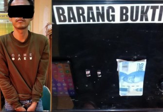 Tersangka dan barang bukti saat diamankan
