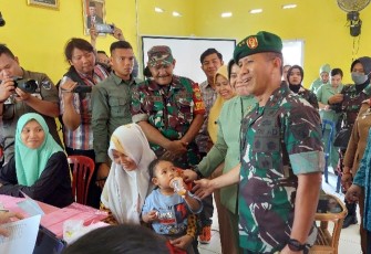 Pangdam II Sriwijaya beserta rombongannya saat berada di Desa Sri Kuncoro, Senin (26/09/2023)