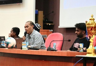 Technical Meeting (TM) turnamen futsal Piala Kepala BP Batam berlangsung di Gedung IT Centre, Jumat (1/12/2023)