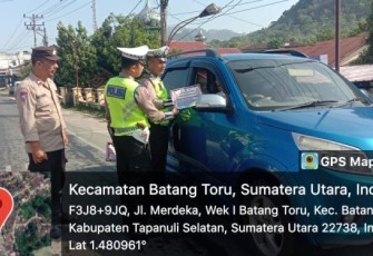 Personel Pos Lantas Polsek Batang Toru Kembali Menggelar Operasi Keselamatan Toba 2023
