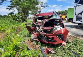 Kondisi Mobil Usai Terjadi Lakalantas 