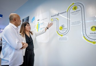 MenkopUKM, Teten Masduki, pada acara Launching Day Skyeats Smesco dan Teras Smesco, di Jakarta, Selasa (21/3).