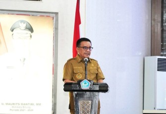 Walikota Bitung saat memberikan sambutan