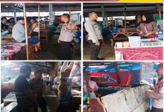 Polsek Gading Cempaka Patroli Jalan Kaki di Kawasan Pasar Panorama