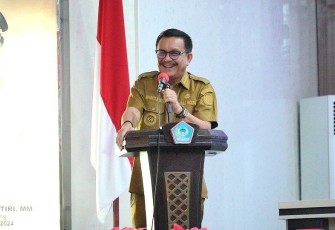 Walikota Bitung saat memberikan sambutan
