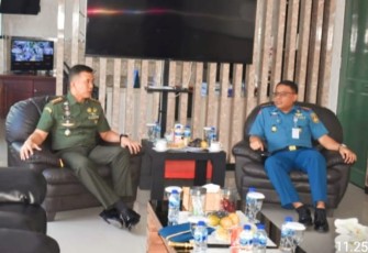 Dandim 0315/Tanjungpinang Sambut Kunjungan Silaturrahmi Danlanudal Tanjungpinang 
