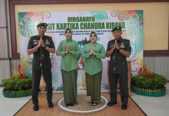 Dandim Palangka Raya Bersama Ketua Persit KCK Cabang XLII Hadiri Peringatan HUT Persit KCK Ke 77