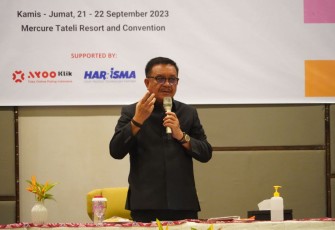 Wali Kota Bitung Maurits Mantiri saat menyampaikan sambutan