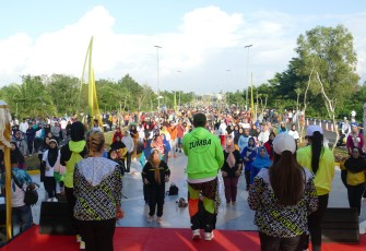 Danlanudal Tanjungpinang Hadiri Senam Sehat dan Peresmian Penataan Kawasan Jalan Bandara RHF
