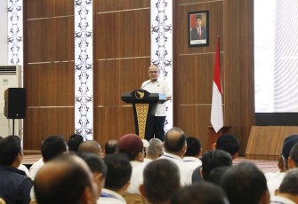 Wakil Kepala BP Batam Purwiyanto saat sambutan