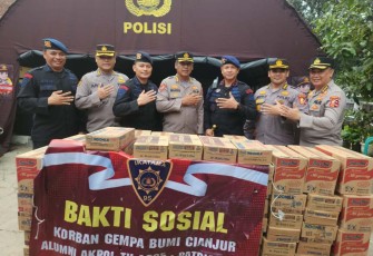 Bantuan kemanusiaan korban gempa Cianjur alumni Akpol 95 