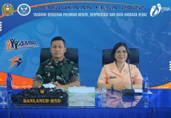 Danlanud Sultan Hasanuddin Marsma TNI David Yohan Tamboto saat mengikuti pembukaan FESA secara virtual di Makassar, Selasa (10/1)