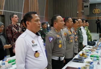 Plh Kakanwil Kemenkumham Aceh Rakhmat Renaldy saat mengikuti rakor lintas sektoral di Mapolda Aceh, Rabu (18/1)