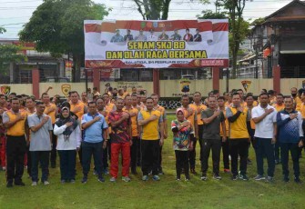 Senam SKJ bersama di Mako Polres Salatiga 
