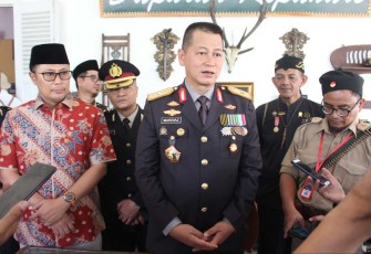 Kasetukpa Lemdiklat Polri Brigjen Pol Mardiaz Kusin Dwihananto saat memberikan keterangan pers di Sukabumi, Sabtu (1/7)