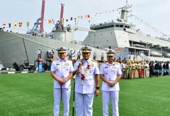 Kasal Laksamana TNI Muhammad Ali saat memberikan keterangan pers di Kolinlamil Jakarta, Senin (3/7)