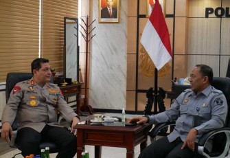 PLH Kakanwil Kemenkumham Aceh Lilik Sujandi saat audensi bersama Kapolda Aceh Irjen Pol Ahmad Haydar di Mapolda Aceh, Rabu (9/8)
