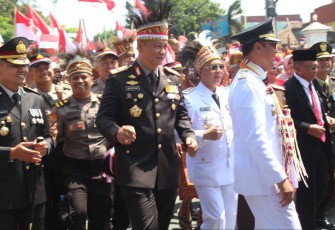 Kasetukpa Lemdiklat Polri Brigjen Pol Mardiaz Kusin Dwihananto saat perayaan HUT Kemerdekaan RI di Sukabumi, Kamis (17/8)