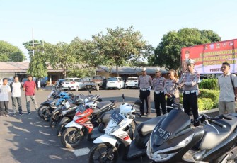 Motor yang telah ditemukan melalui aplikasi ILMU Semeru Polda Jatim, Selasa (3/10)