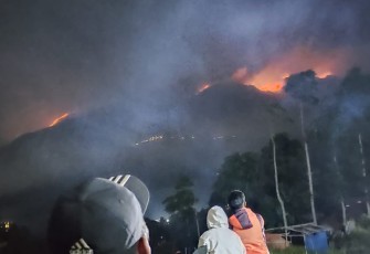Kebakaran lahan di gunung Merbabu Kabupaten Semarang