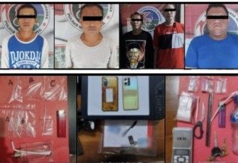 Tersangka dan barang bukti narkoba 