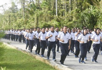 Lari pagi prajurit Koarmada III Sorong, Jum'at (28/7)