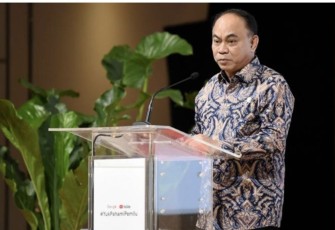 Menkominfo Budi Arie Setiadi saat forum #YukFahamiPemilu-Google Indonesia di Thamrin Nine Jakarta, Rabu (20/9)
