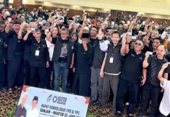 TPD Ganjar Pranowo-Mahfud MD Jawa Barat saat rakor di Hotel Horison, Kota Bandung, Minggu (24/12)