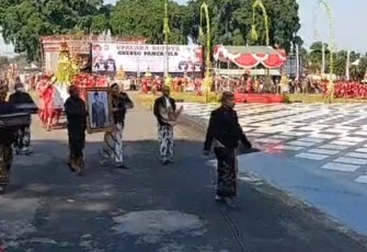Situasi Prosesi Upacara Grebeg Pancasila di Kota Blitar 1 Juni 2023.