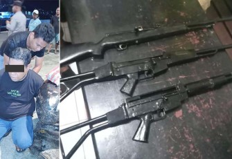 Tersangka dan barang bukti saat diamankan
