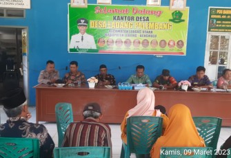 Bhabinkamtibmas Polsek Lebong Utara Hadiri Musdessus Desa Ladang Palembang
