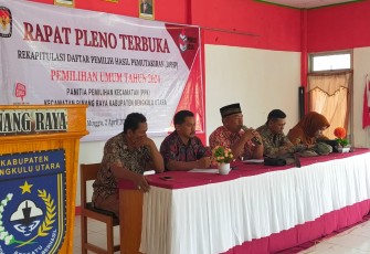 Bhabinkamtibmas Kecamataan Pinang Raya Hadiri Rapat Pleno (DPHP) Pemilu Tahun 2024
