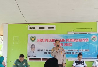Kapolsek Seginim Hadiri Kegiatan Musrenbang RKPD Tahun 2023 Desa Banding Agung 