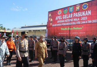Apel Gelar Pasukan Ops Ketupat Nala 2023, Gubernur dan Kapolda Bengkulu Cek Kesiapan Personel Gabungan