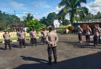 Polsek Giri Mulya Lakukan Pengecekan Personel Persiapan Pengamanan Takbir Keliling