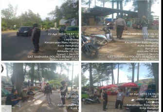 Polresta Bengkulu Laksanakan Pengamanan di Objek Wisata Pantai Pasir Putih