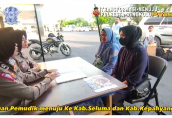 Polresta Bengkulu Mudikkan Gratis IRT, Pelajar dan Mahasiswi ke Seluma dan Kepahiang