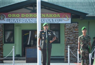 odim 1710/Mimika menggelar upacara peringatan Hari Juang TNI AD ke-78 Tahun 2023, bertempat di Lapangan Makodim 1710/Mimika, Jl. Agimuga Mile 32, Distrik Kuala Kencana, Kab. Mimika dengan Inspektur Upacara Dandim 1710/Mimika Letkol Inf Dedy Dwi Cahyadi serta diikuti oleh segenap prajurit Kodim, Denkav-3/SC, satuan Bapras dan PNS, Jumat (15/12/2023)