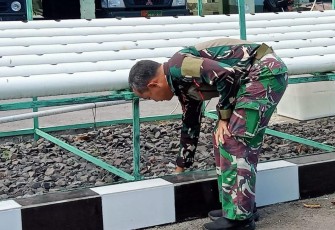 Dandim 1310/Bitung saat melaksanakan kegiatan persiapan kunjungan Danrem